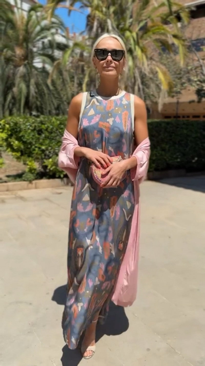 Sirena | Elegantní dlouhé šaty s odpovídajícím šálkem