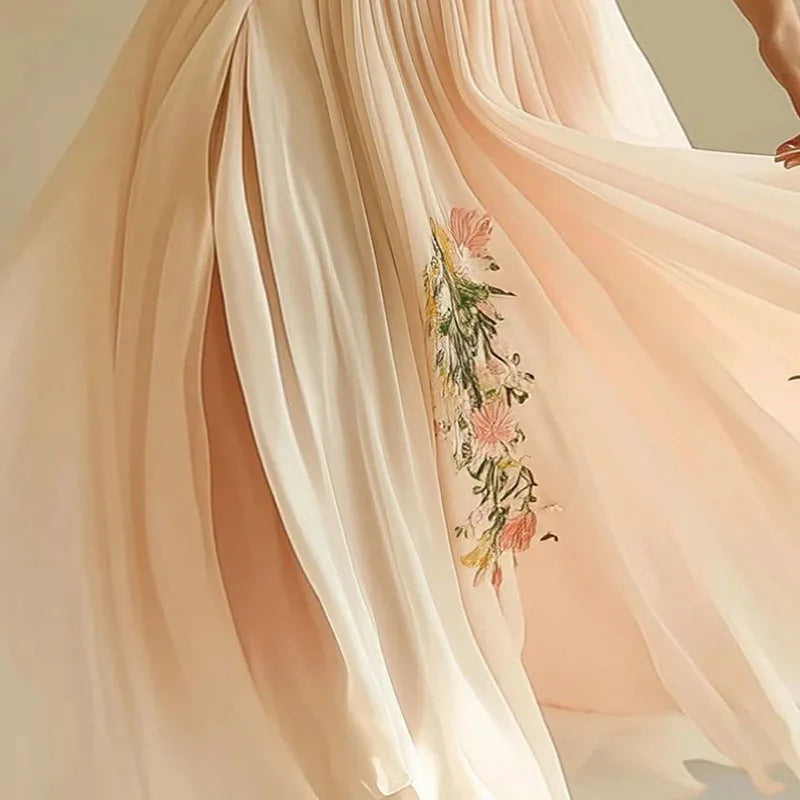 Amelia | Elegantní večerní šaty s výstřihem do V a vysokým pasem