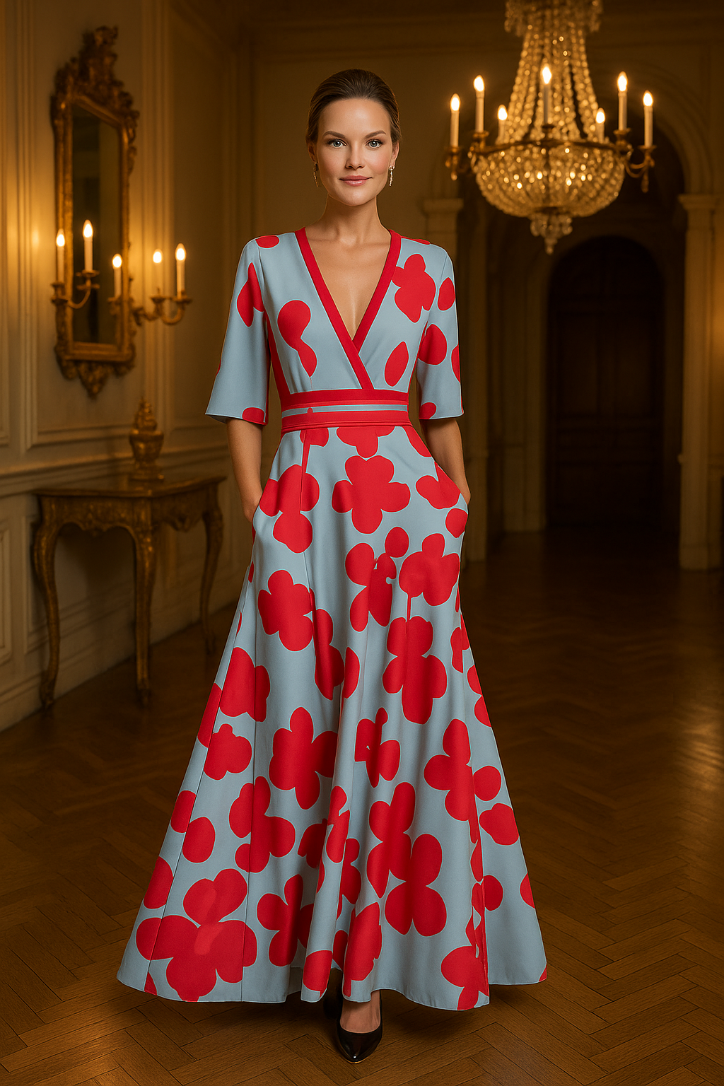 Elona | Šaty Červený květ