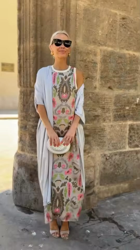 Indigo | Elegantní dlouhé šaty s odpovídajícím šálkem