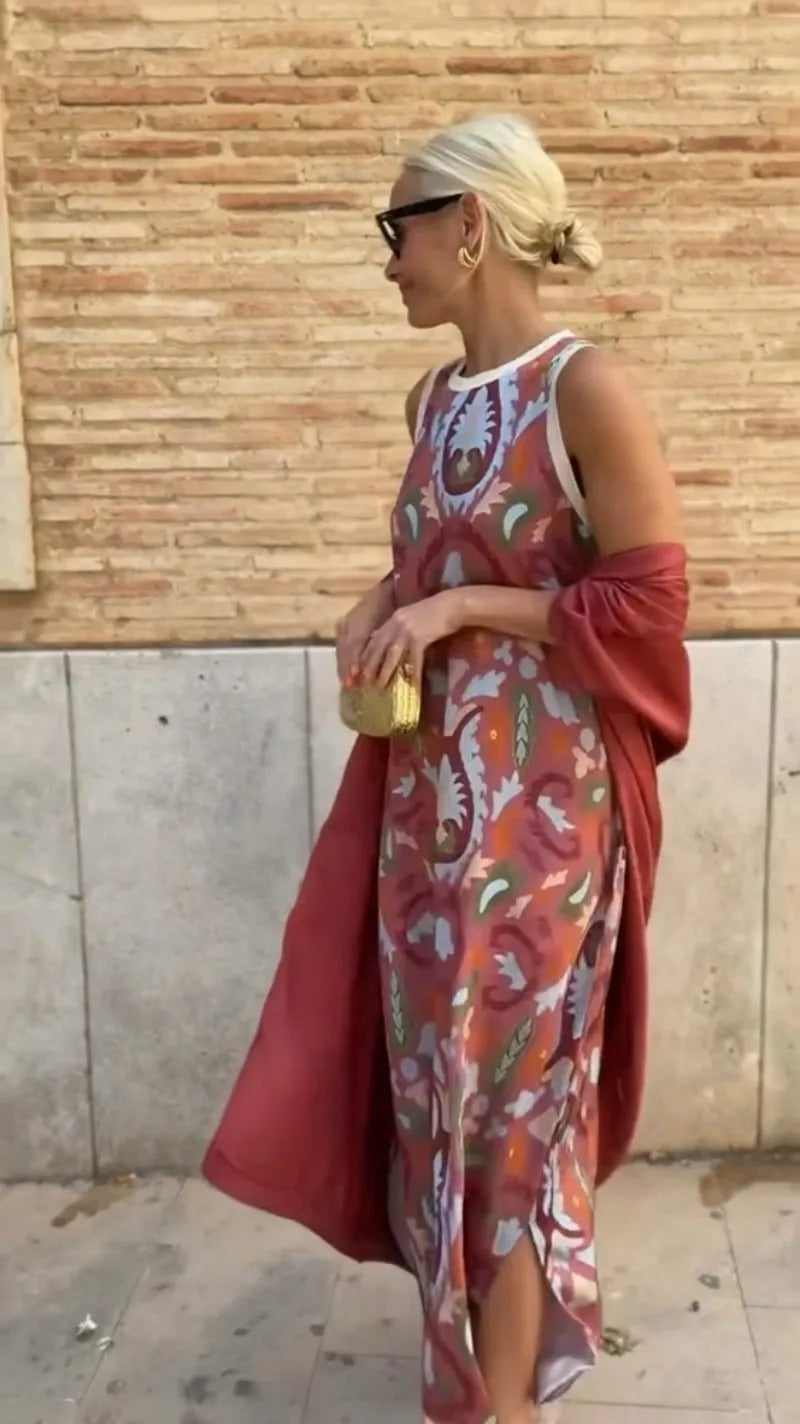 Ainara | Elegantní dlouhé šaty s odpovídajícím šálkem