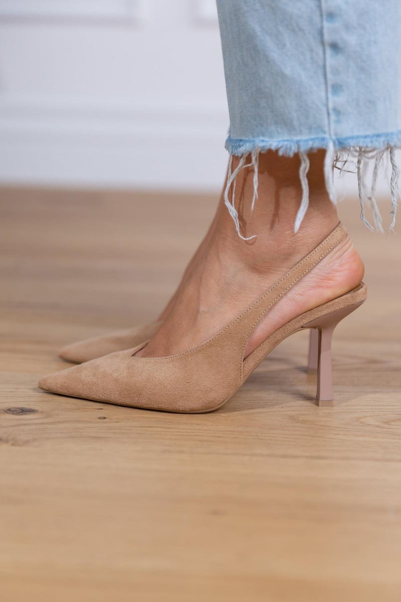 Claudia | Elegantní nude slingback boty