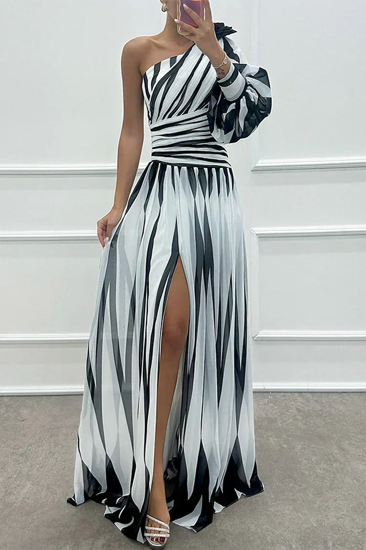 Shiloh | Elegantní dlouhé šaty s jedním ramenem