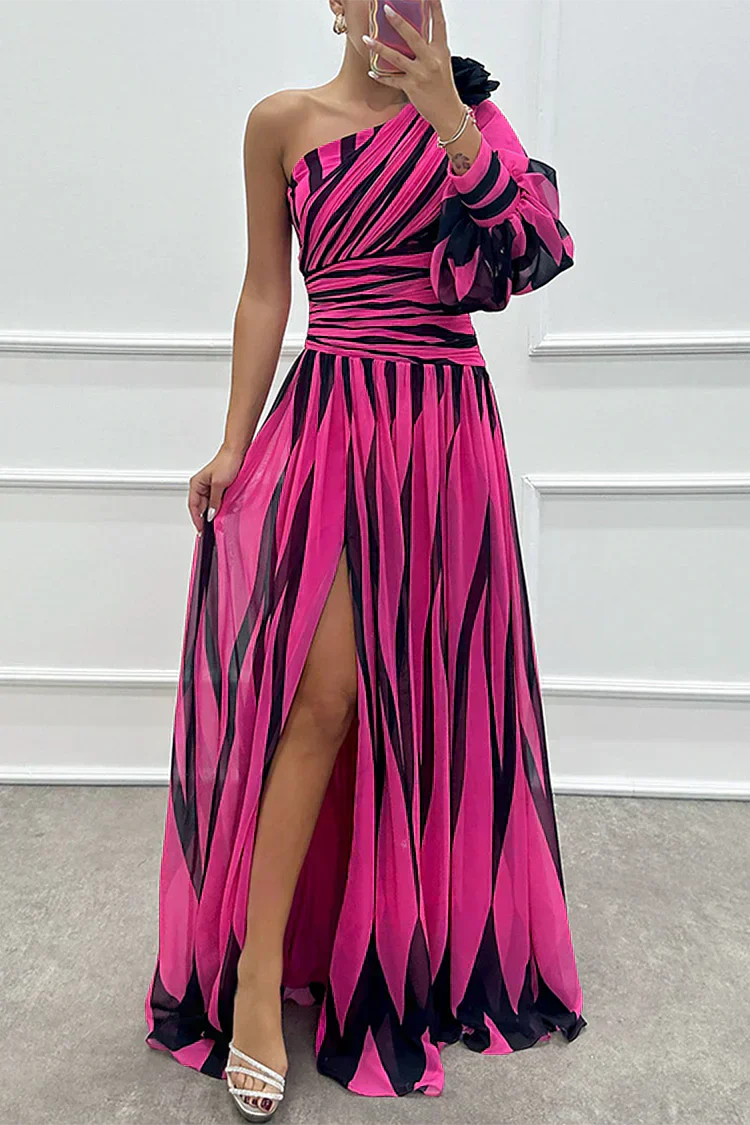 Shiloh | Elegantní dlouhé šaty s jedním ramenem