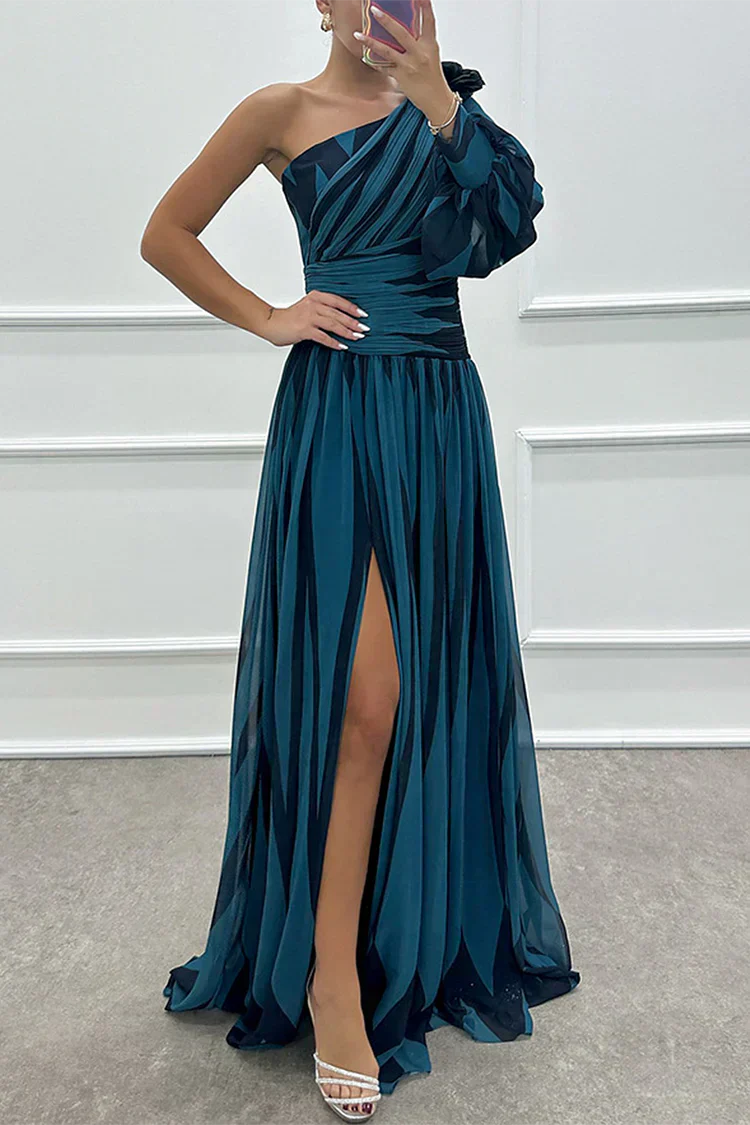 Shiloh | Elegantní dlouhé šaty s jedním ramenem