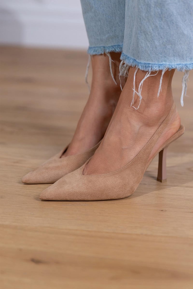 Claudia | Elegantní nude slingback boty